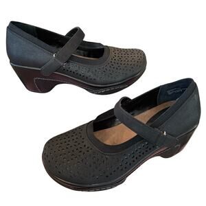 Rialto Black Mary‎ Jane Wedge Shoes Whimsy Goth Preppy Comfort Arch Support 7M